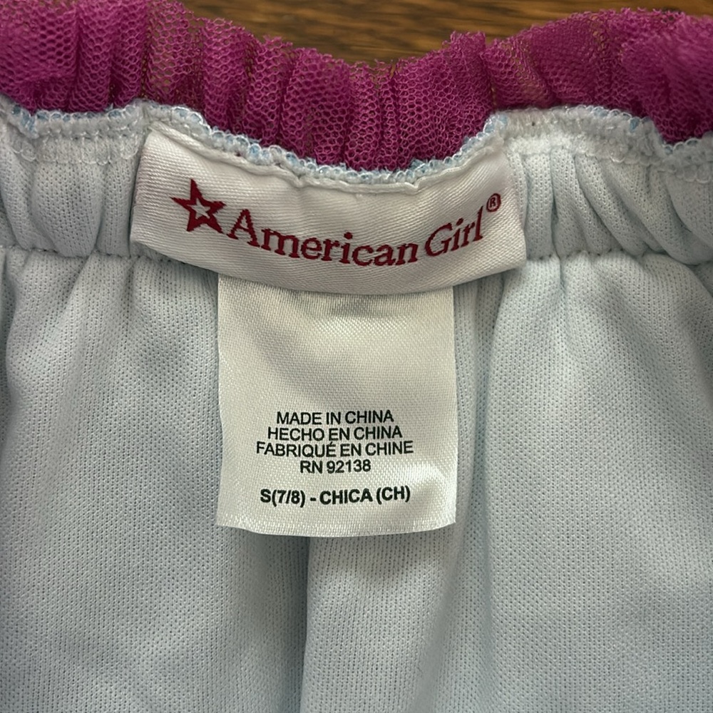 American Girl Kids Pink and Purple Tulle Tutu Skirt Size 7/8 - Picture 2 of 6